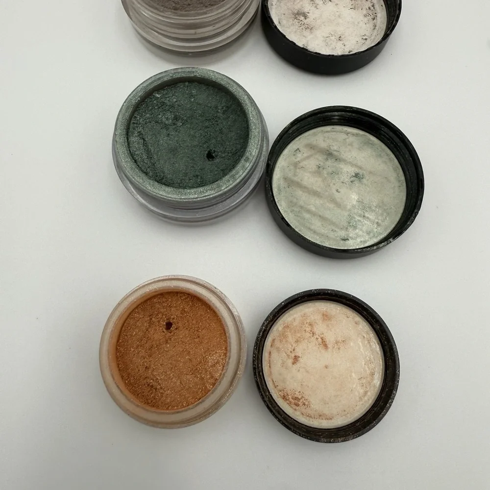 Lot of 6 BareMinerals Neutral‎ Eye Shadow Color Green Orange Yellow Pearl Browns